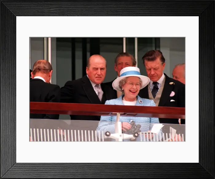 Framed Print : Queen Elizabeth II with Prince Philip pictured at Epson race track for Derby Day Framed Print : Queen Elizabeth II with Prince Philip pictured at Epson race track for Derby Day