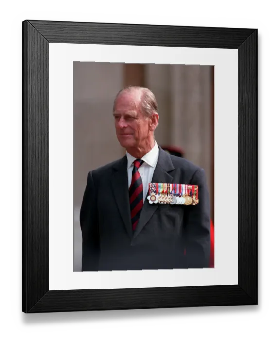 Framed Print : The Duke of Edinburgh. Prince Philip wearing his medals June 1991 Framed Print : The Duke of Edinburgh. Prince Philip wearing his medals June 1991