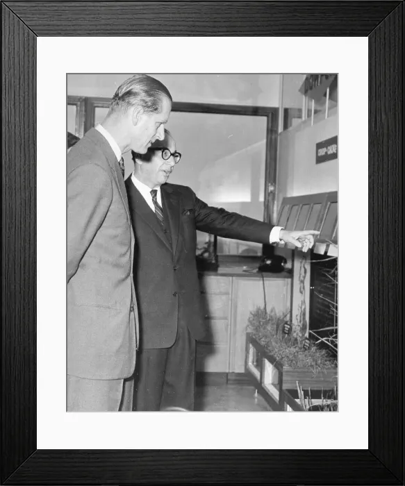 Framed Print : Duke of Edinburgh during visit to new factory. November 1960 Framed Print : Duke of Edinburgh during visit to new factory. November 1960