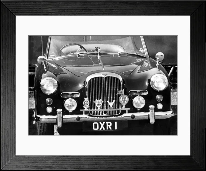 Framed Print : The Duke of Edinburgh. Prince Phillips Alvis motorcar. July 1963 Framed Print : The Duke of Edinburgh. Prince Phillips Alvis motorcar. July 1963