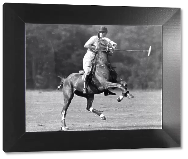 The Duke of Edinburgh in action playing polo - June 1958