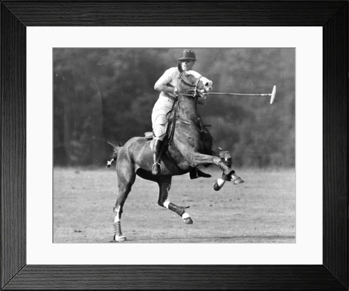 Framed Print : The Duke of Edinburgh in action playing polo - June 1958 Framed Print : The Duke of Edinburgh in action playing polo - June 1958