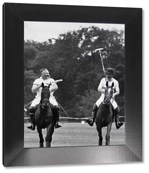 Prince Philip and Jimmy Edwards in action playing polo on the Dukes 40th birthday