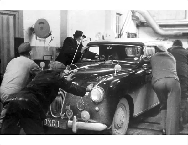 The Duke of Edinburgh. Prince Phillips Aston Martin Lagonda breaks down in Germany