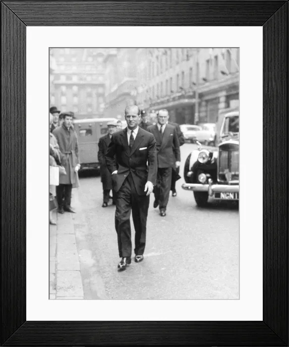 Framed Print : The Duke of Edinburgh arriving at a Lunch. May 1960 Framed Print : The Duke of Edinburgh arriving at a Lunch. May 1960