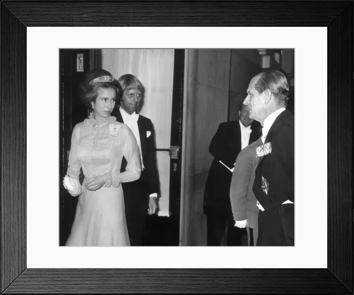 Framed Print : Princess Anne and Prince Philip at the Savoy hotel, London. 1973 Framed Print : Princess Anne and Prince Philip at the Savoy hotel, London. 1973