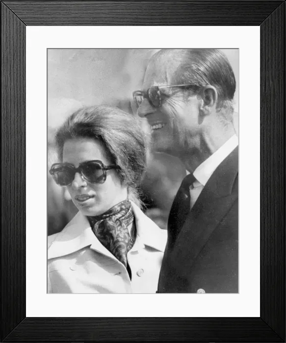Framed Print : The Duke of Edinburgh pictured with Princess Anne. August 1973 Framed Print : The Duke of Edinburgh pictured with Princess Anne. August 1973