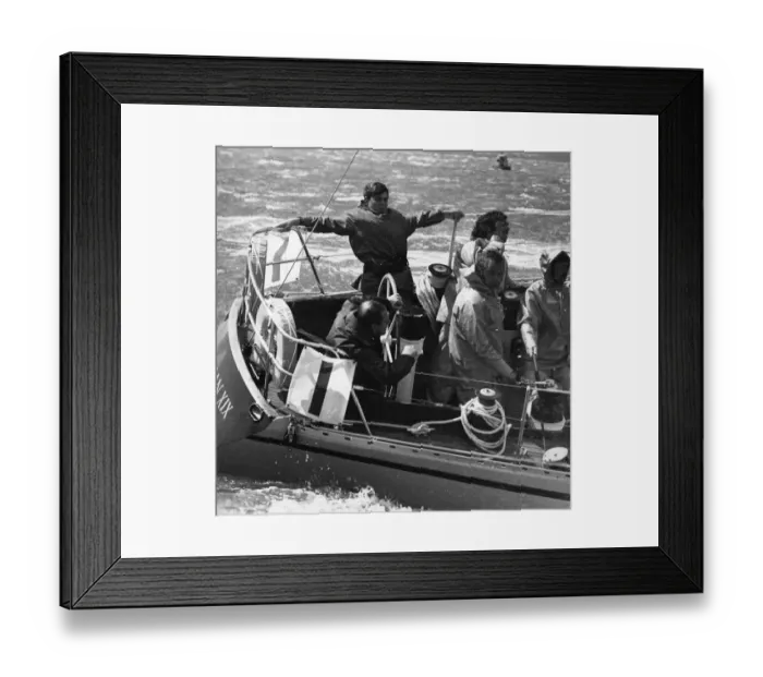 Framed Print : The Duke of Edinburgh with Prince Andrew on board the Yeoman XIX yacht