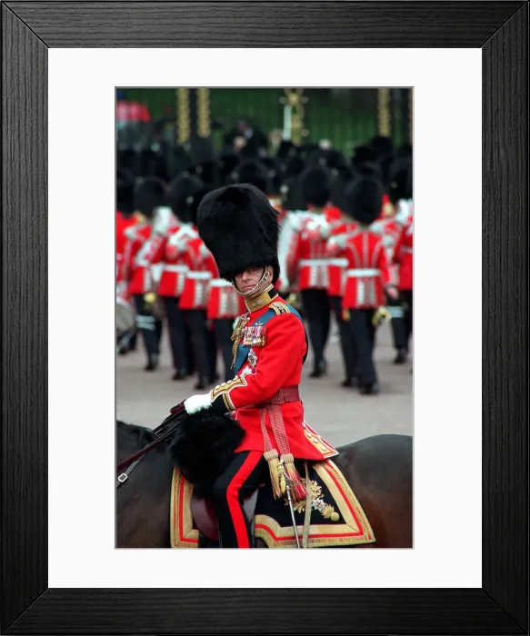 Framed Print : The Duke of Edinburgh. Prince Philip dressed in full Royal military uniform during Framed Print : The Duke of Edinburgh. Prince Philip dressed in full Royal military uniform during