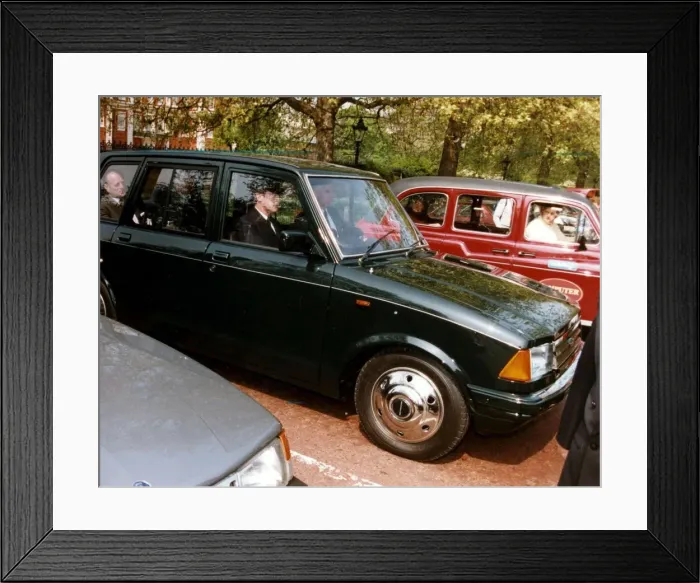 Framed Print : Prince Philip pictured in his new Taxi. April 1994