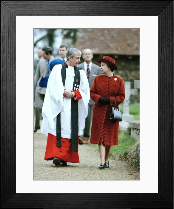 Framed Print : Queen Elizabeth II and Prince Philip attending a Christmas day church service Framed Print : Queen Elizabeth II and Prince Philip attending a Christmas day church service