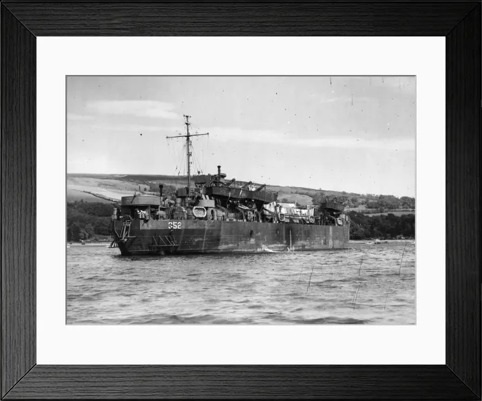 Framed Print : Tank landing craft number 352 - whose crew complain that they have ben victimised because Framed Print : Tank landing craft number 352 - whose crew complain that they have ben victimised because