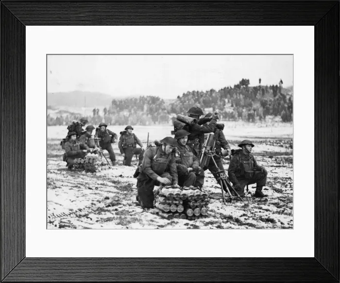 Framed Print : Trench Mortar in action to mimic a battle arranged for the benefit of munition workers in Framed Print : Trench Mortar in action to mimic a battle arranged for the benefit of munition workers in