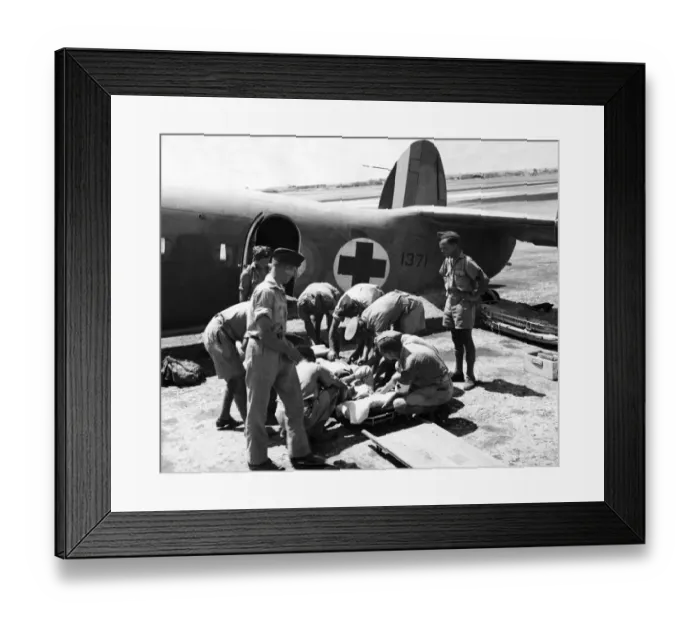 Framed Print : Picture taken in Malta where casualties from Sicily are sent by air ambulance Framed Print : Picture taken in Malta where casualties from Sicily are sent by air ambulance