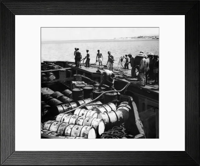 Framed Print : SALVAGING OPERATION OFF MALTA. Soldiers of the Malta Garrison salvaging