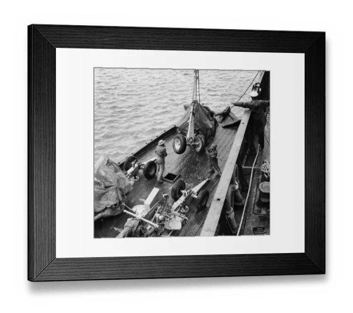 Framed Print : Tanks and guns continue to arrive at Malta, and the Mediterranean regains very much