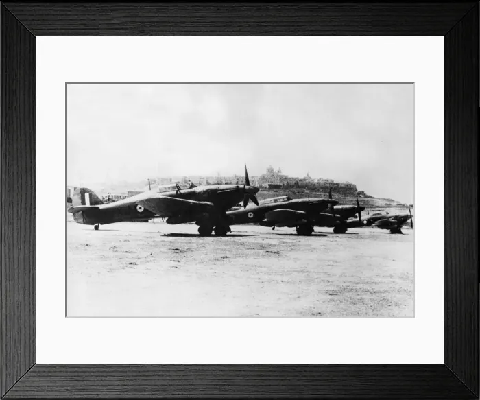 Framed Print : Hurricanes lined up ready to take off in defence of Malta