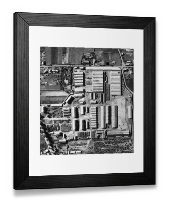 Framed Print : Photographic reconnaissance after a recent attack by Bomber Command