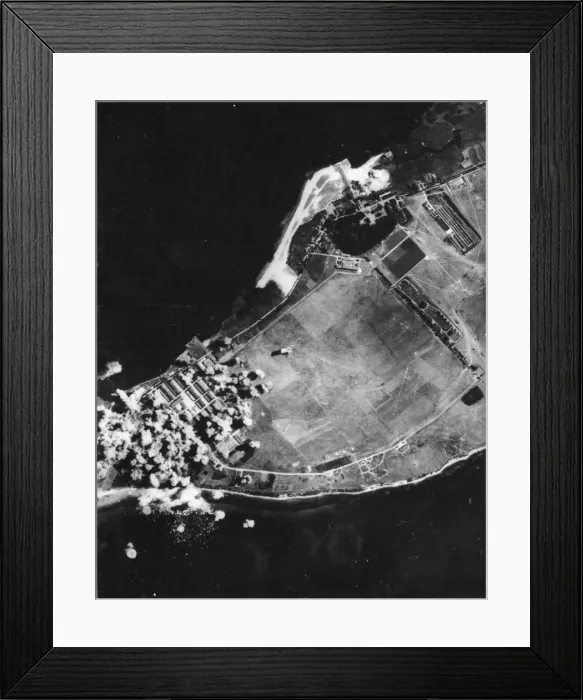 Framed Print : One of several targets pounded by U.s Eighth Air Force Flying Fortresses in Warnemunde Framed Print : One of several targets pounded by U.s Eighth Air Force Flying Fortresses in Warnemunde