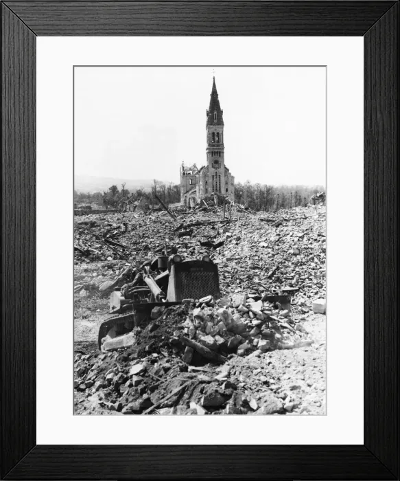 Framed Print : Bulldozers clear British advance beyond and through Aunay-Sur-Odon across the Orne Framed Print : Bulldozers clear British advance beyond and through Aunay-Sur-Odon across the Orne