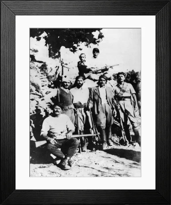 Framed Print : Greek guerilla fighters who continue to oppose the enemy from the mountains of Crete Framed Print : Greek guerilla fighters who continue to oppose the enemy from the mountains of Crete