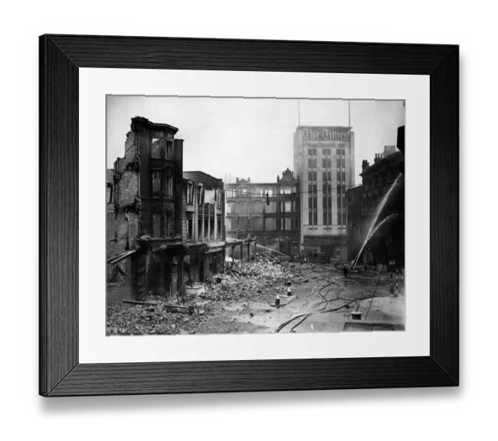 Framed Print : Aftermath of a raid, The Arcade, New Street, Birmingham. April 1941 Framed Print : Aftermath of a raid, The Arcade, New Street, Birmingham. April 1941