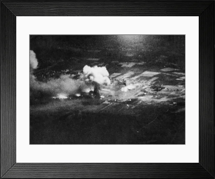 Framed Print : Moonlight Attack by a force of RAF Bomber Command Lancasters on the night of 6th April Framed Print : Moonlight Attack by a force of RAF Bomber Command Lancasters on the night of 6th April