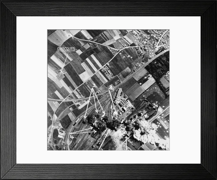Framed Print : One of three successful attacks made by RAF bombers upon the chemical works Framed Print : One of three successful attacks made by RAF bombers upon the chemical works