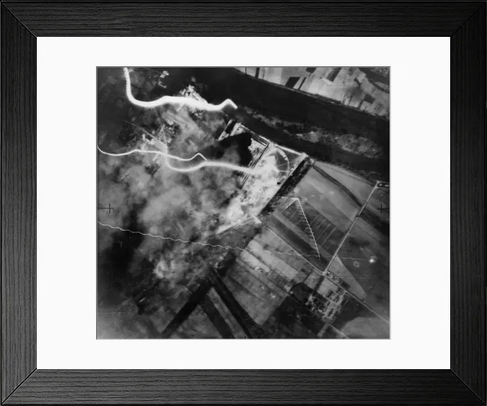 Framed Print : A daylight photograph taken by the RAF after the attack on the Matford Motor Works Framed Print : A daylight photograph taken by the RAF after the attack on the Matford Motor Works