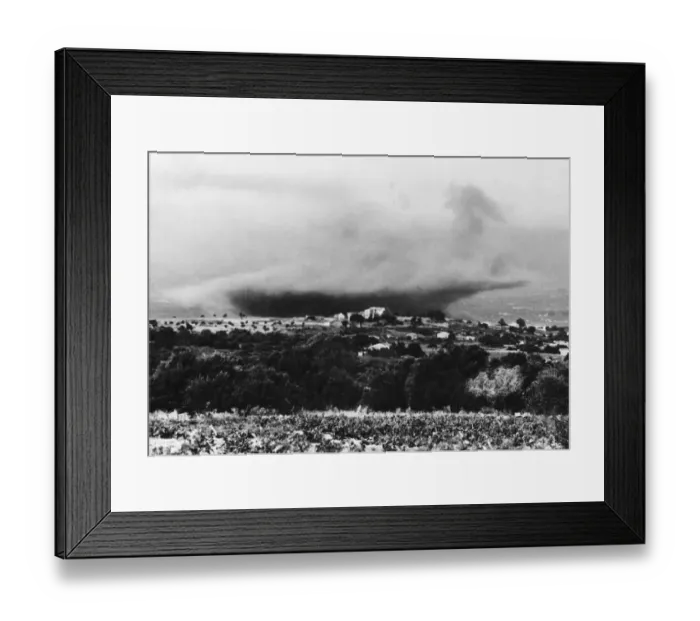 Framed Print : In 1941 there was a convoy passing through the village and an anti aircraft gun was left Framed Print : In 1941 there was a convoy passing through the village and an anti aircraft gun was left