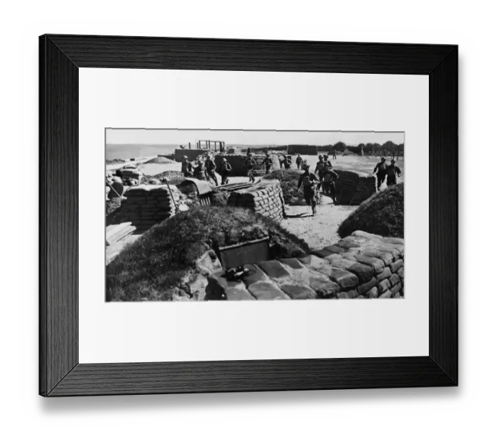 Framed Print : A strongly fortified position somewhere along the East Coast of England during Framed Print : A strongly fortified position somewhere along the East Coast of England during