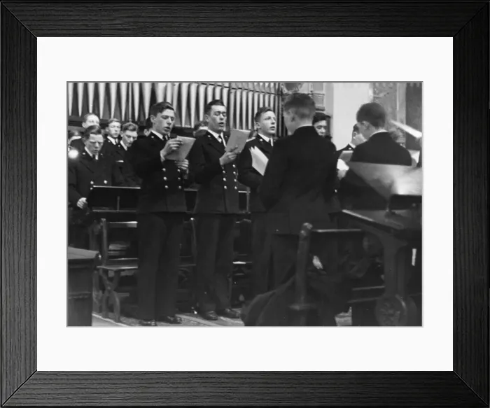 Framed Print : Young cadets from HMS Worcester formed the choir for the annual service of the Honourable Framed Print : Young cadets from HMS Worcester formed the choir for the annual service of the Honourable