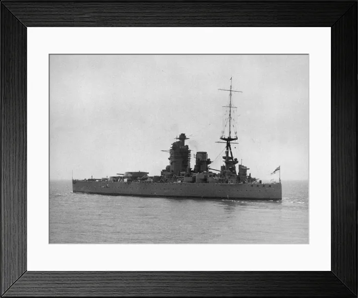 Framed Print : HMS Nelson (pennant number: 28) seen here at a fleet review prior to the second world war