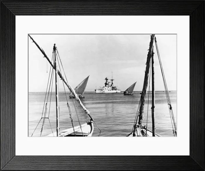 Framed Print : HMS Barham was a Queen Elizabeth-class battleship seen here transiting the Suez Canal Framed Print : HMS Barham was a Queen Elizabeth-class battleship seen here transiting the Suez Canal