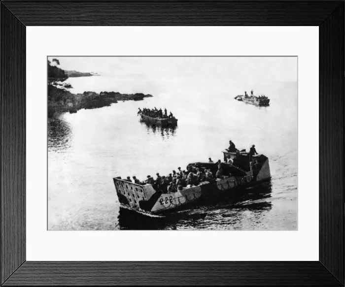 Framed Print : Picture taken six hours before the first Allied landings on the Southern Coast of France