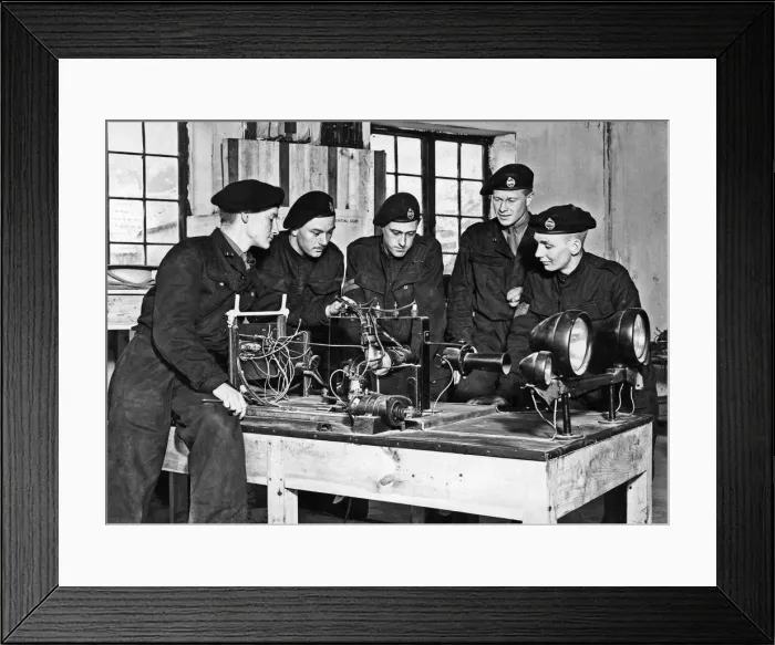 Framed Print : Maze of wires inside a tank presents no problems to these members of a West Country Tank Framed Print : Maze of wires inside a tank presents no problems to these members of a West Country Tank