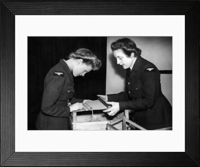 Framed Print : Members of the Womens Auxiliary Air Force being taught the age old craft of Framed Print : Members of the Womens Auxiliary Air Force being taught the age old craft of