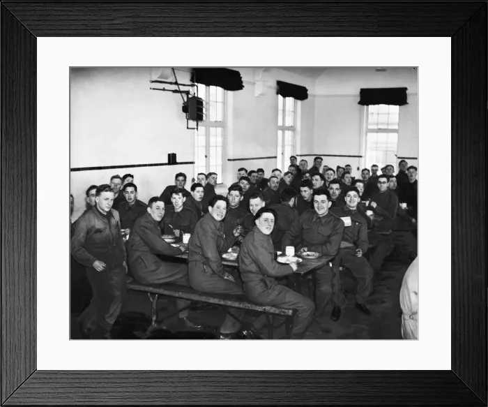 Framed Print : Men of the East Riding Yeomanry in the barracks messroom somewhere in the south of Framed Print : Men of the East Riding Yeomanry in the barracks messroom somewhere in the south of