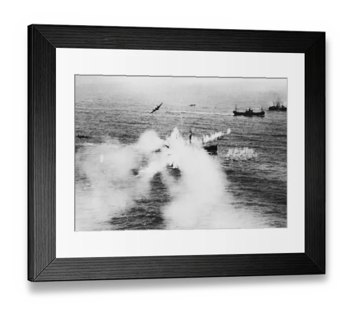 Framed Print : Beau-fighters Torpedo Emery Ships. (Picture) two heavily laden merchant ships were