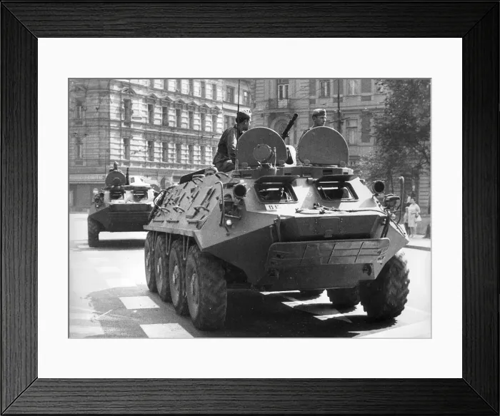 Framed Print : The Russian Army on the streets of Prague, Czechoslovakia during the uprising of August Framed Print : The Russian Army on the streets of Prague, Czechoslovakia during the uprising of August
