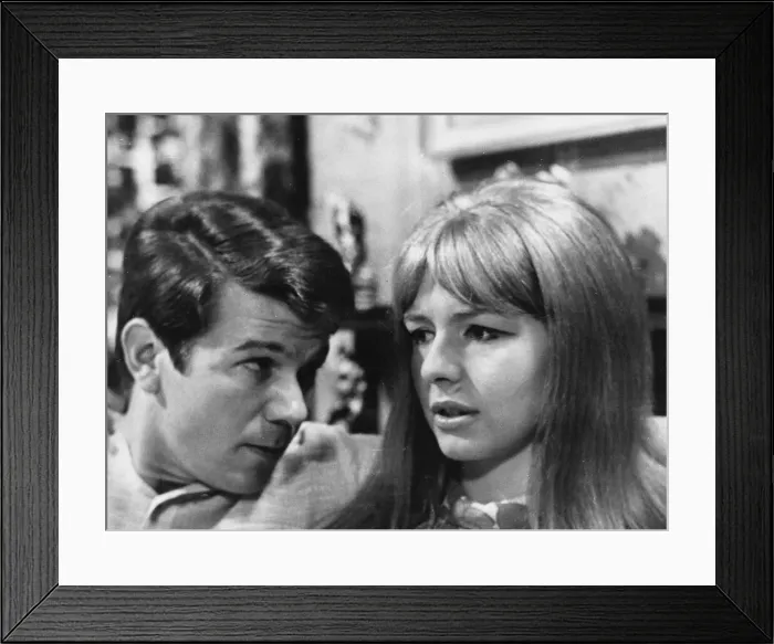 Framed Print : Jane Asher and David Cook during filming of TV play - September 1965 Framed Print : Jane Asher and David Cook during filming of TV play - September 1965