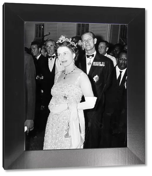 Queen Elizabeth II and The Duke Of Edinburgh visit Port Of Spain, Trinidad on 7 May 1966