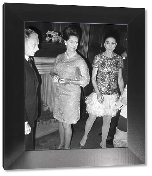 Princess Margaret with Margot Fonteyn at party - March 1968 26  /  03  /  1968