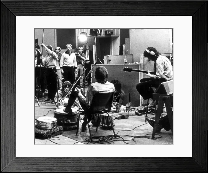 Framed Print : Rolling Stones at a recording session, 11 June 1968