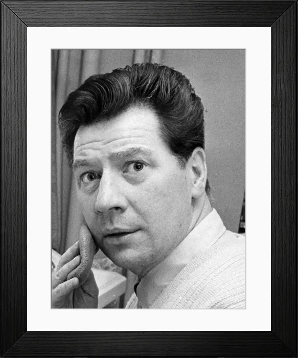 Framed Print : Max Bygraves making up in his dressing room backstage at theatre - January 1965 Framed Print : Max Bygraves making up in his dressing room backstage at theatre - January 1965