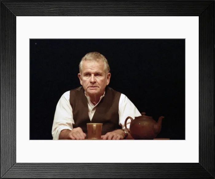 Framed Print : Ian Holm on stage in Landscape by Harold Pinter at the Cottesloe Theatre