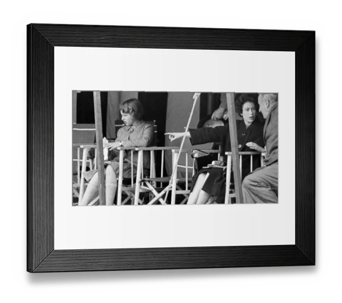 Framed Print : Princess Anne aged 11 with the Queen at Badminton Horse Trials - April 1962