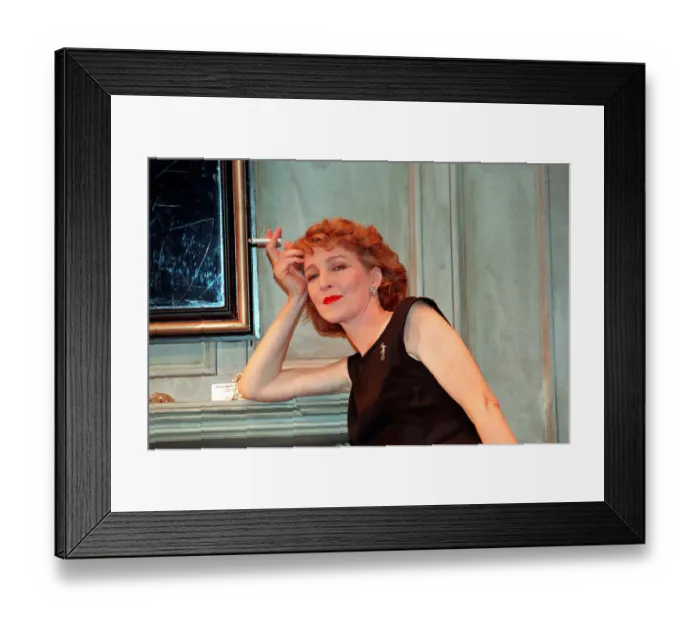 Framed Print : Patricia Hodge (Anne Shankland) in SEPARATE TABLES by Terence Rattigan at the Albery