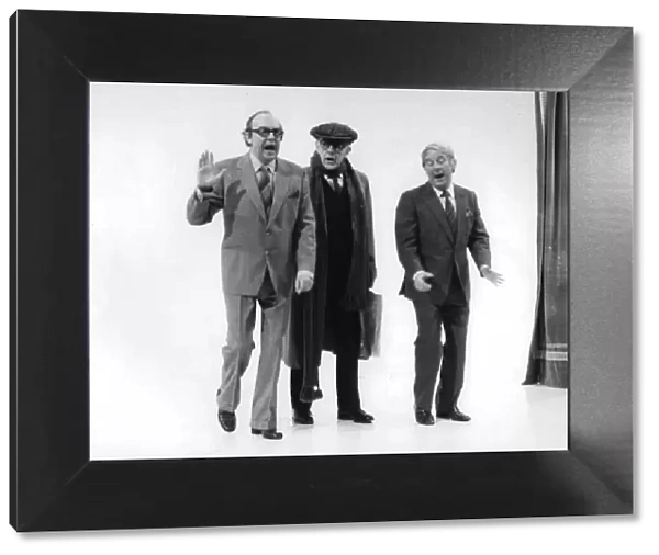Alec Guinness with Morecambe and Wise, filming their Christmas TV Special - December 1980