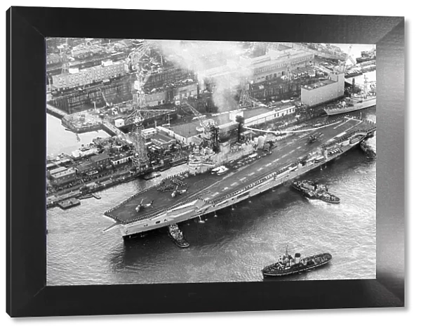 HMS Ark Royal comes into her final berth at HMNB Devonport - 4th December 1978